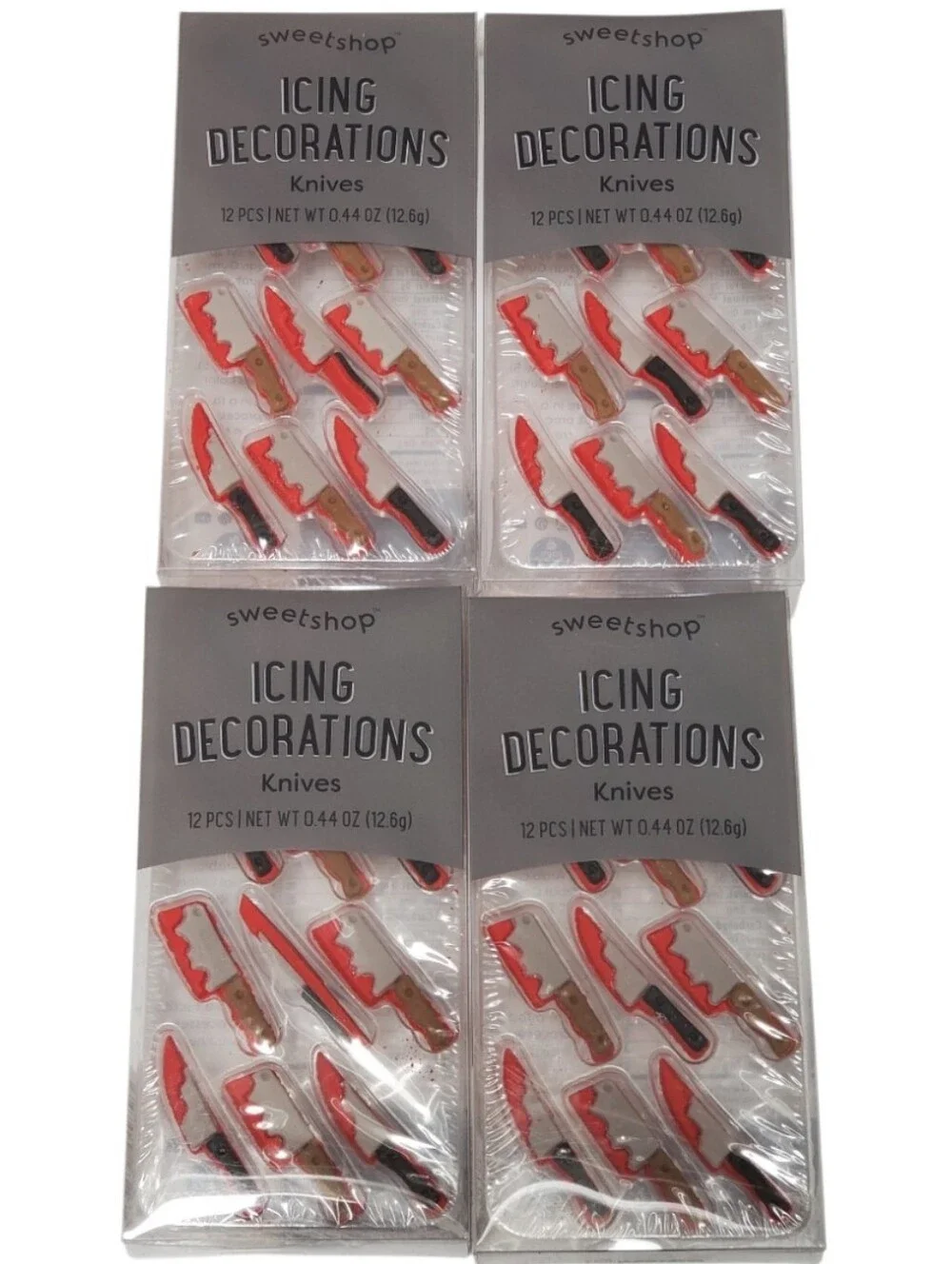 HALLOWEEN 4 Pk. 48 pieces Icing Decorations Bloody Knives